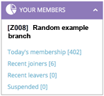 Membership info panel