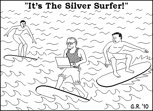 Silver Surfer In Action
