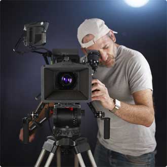 Person filming with a camera